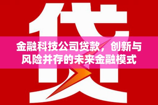两当金融科技公司贷款，创新与风险并存的未来金融模式