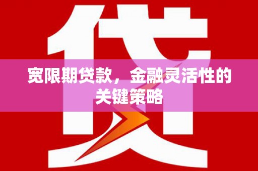 两当宽限期贷款，金融灵活性的关键策略