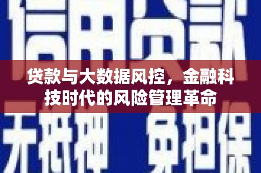 两当贷款与大数据风控，金融科技时代的风险管理革命
