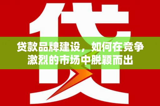 两当贷款品牌建设，如何在竞争激烈的市场中脱颖而出