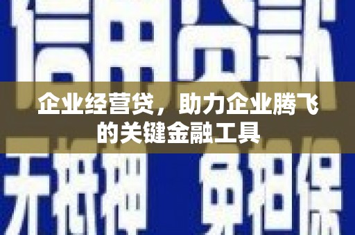 两当企业经营贷，助力企业腾飞的关键金融工具