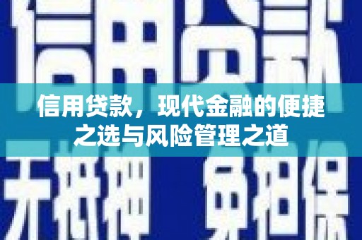 两当信用贷款，现代金融的便捷之选与风险管理之道