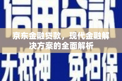 两当京东金融贷款，现代金融解决方案的全面解析