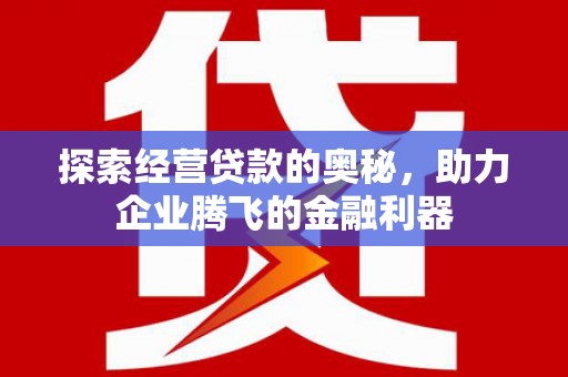 两当探索经营贷款的奥秘，助力企业腾飞的金融利器