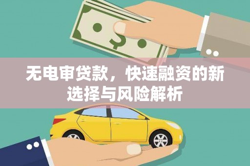两当无电审贷款，快速融资的新选择与风险解析