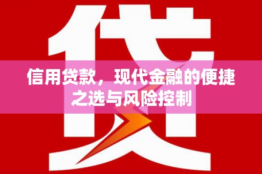 两当信用贷款，现代金融的便捷之选与风险控制