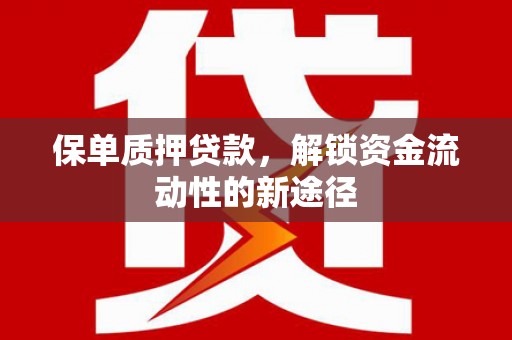 两当保单质押贷款，解锁资金流动性的新途径