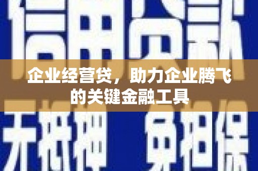 两当企业经营贷，助力企业腾飞的关键金融工具