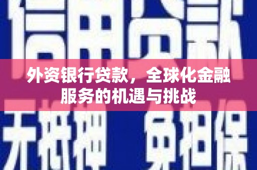 两当外资银行贷款，全球化金融服务的机遇与挑战