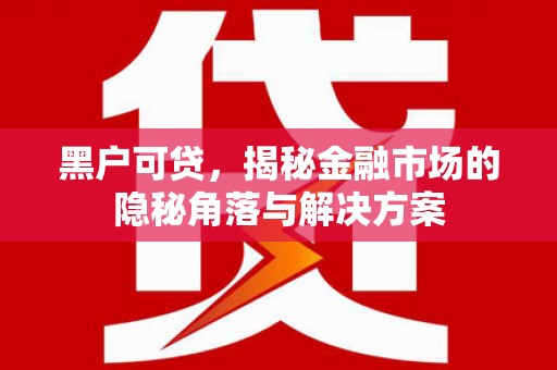 两当黑户可贷，揭秘金融市场的隐秘角落与解决方案