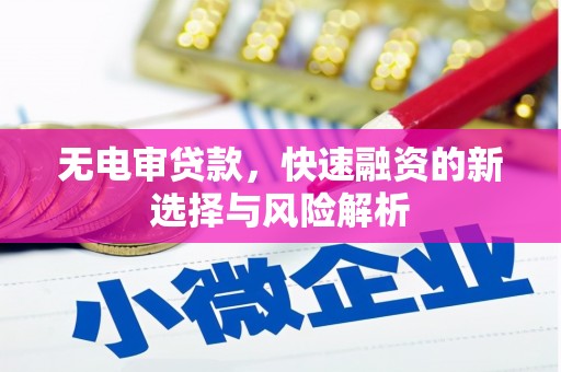两当无电审贷款，快速融资的新选择与风险解析