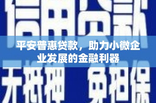 两当平安普惠贷款，助力小微企业发展的金融利器