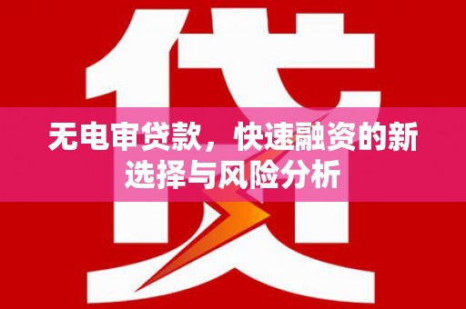 两当无电审贷款，快速融资的新选择与风险分析