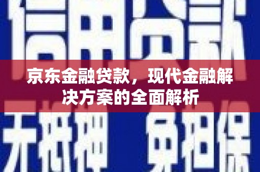 两当京东金融贷款，现代金融解决方案的全面解析