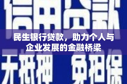 两当民生银行贷款，助力个人与企业发展的金融桥梁