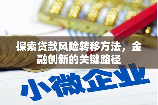 两当探索贷款风险转移方法，金融创新的关键路径